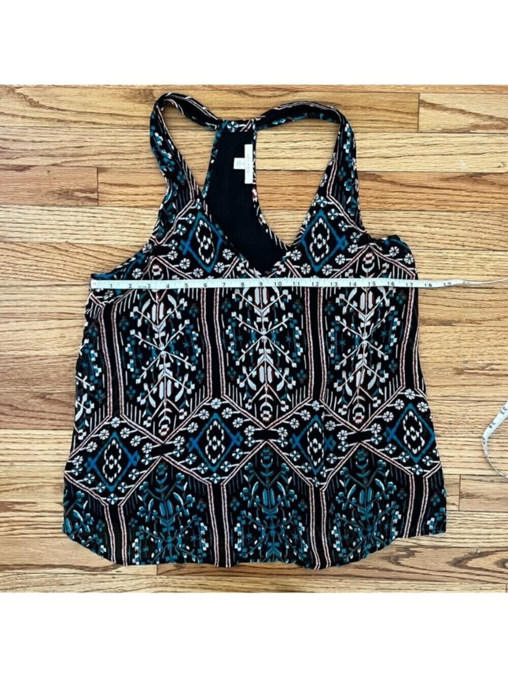 Ella Moss Chic Racerback Tank Boho Geometric Print Top Sz M Flowy Resort - Picture 12 of 13